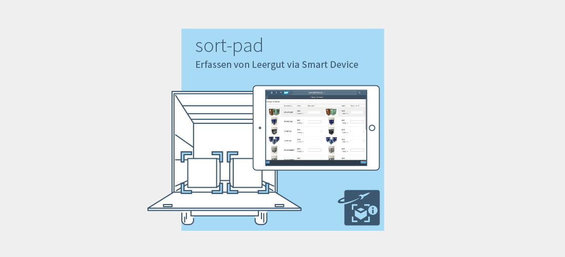 Erfassen von Leergut und anderen zu sortierenden Gütern mit der AR-Funktion Ihres Smartphones oder Tablets mit dem sort-pad von prismat