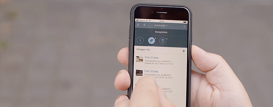 Auf diesem Bild kann man die Oberfläche einer Fiori-App auf einem Smartphone sehen.
